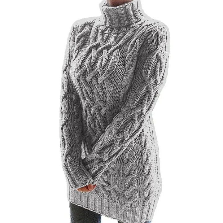 Inès | Robe Pull Courte Col Roulé Torsadée Femme