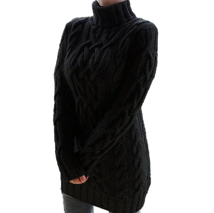 Inès | Robe Pull Courte Col Roulé Torsadée Femme