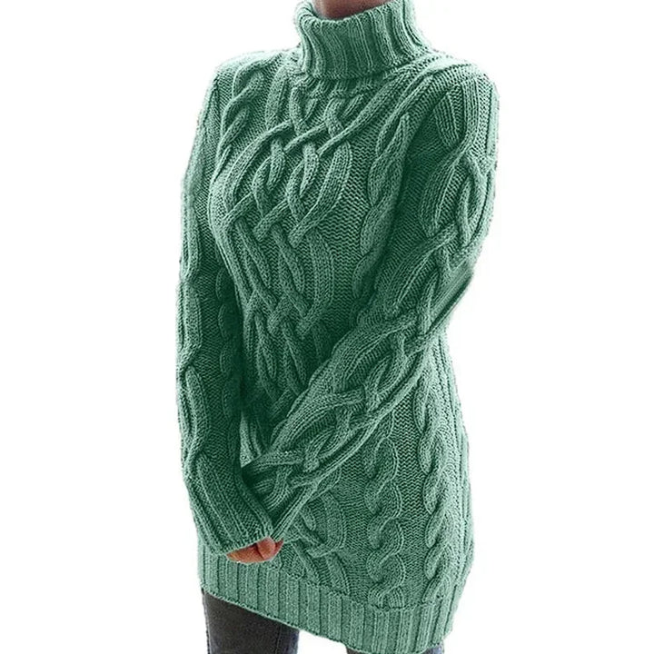 Inès | Robe Pull Courte Col Roulé Torsadée Femme
