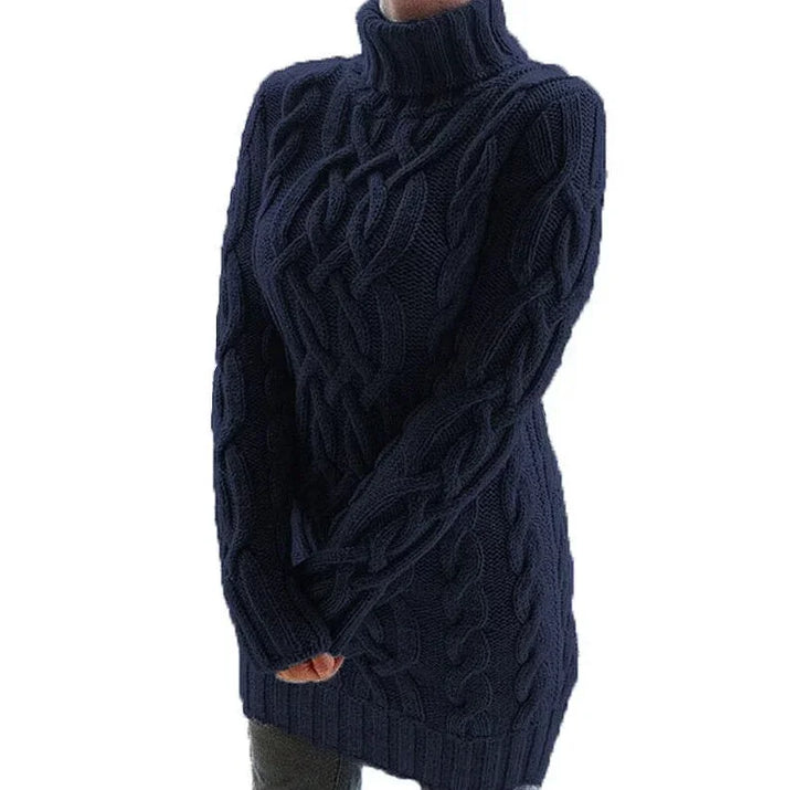 Inès | Robe Pull Courte Col Roulé Torsadée Femme