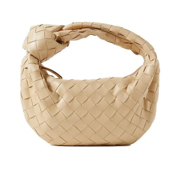 Inès | Sac Épaule Cuir Tressé Noir Femme