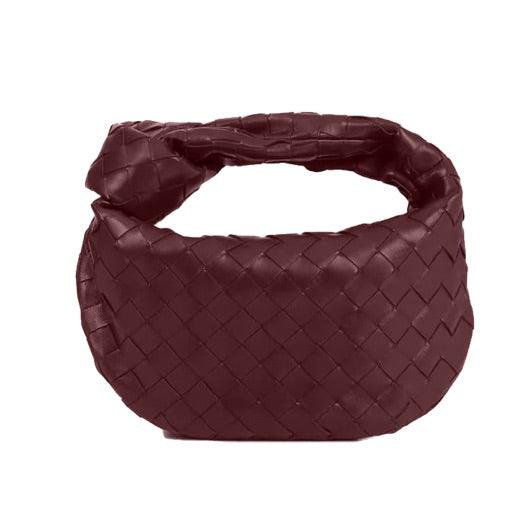 Inès | Sac Épaule Cuir Tressé Noir Femme