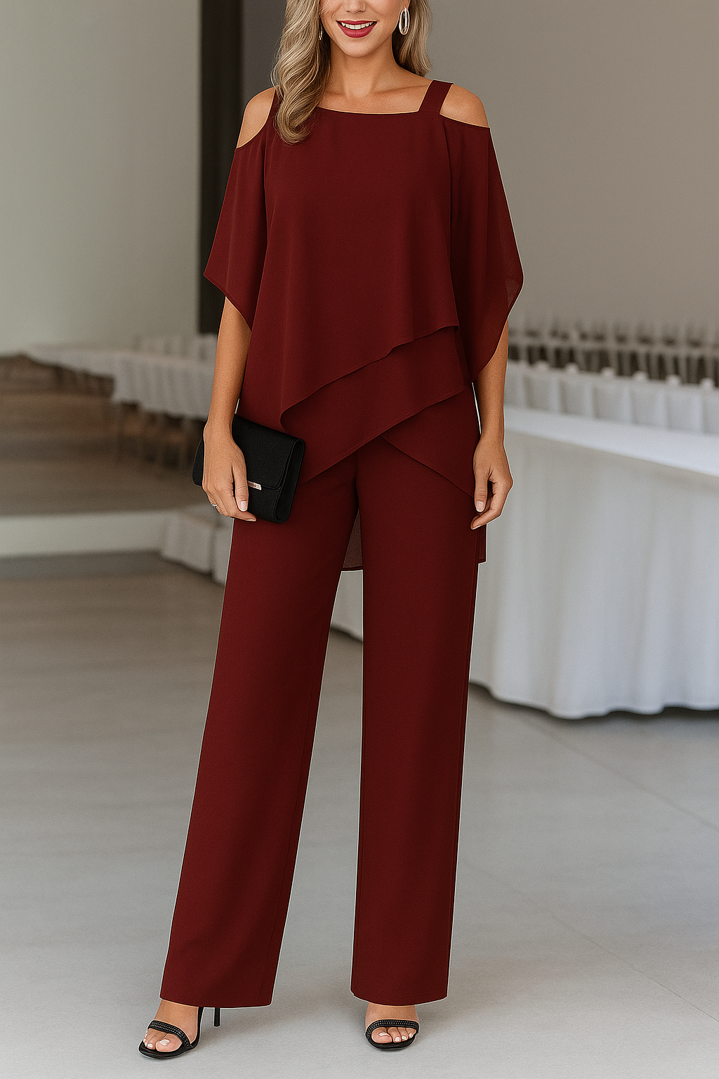 Isabelle | Combinaison Pantalon Femme Épaules Dénudées