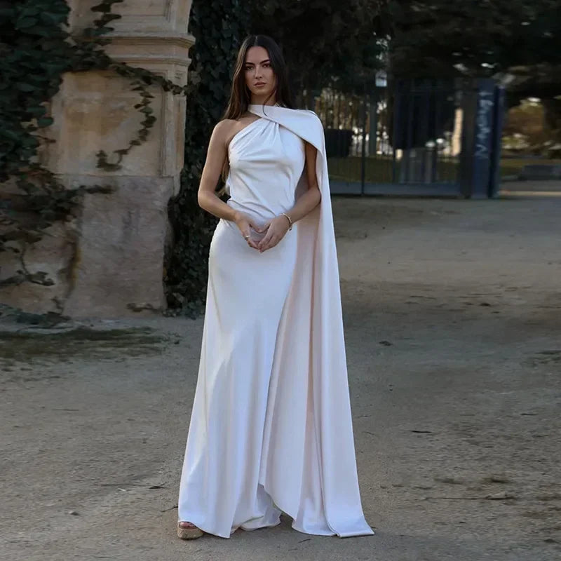 Isabelle | Robe de Soirée Longue Halterneck Bordeaux