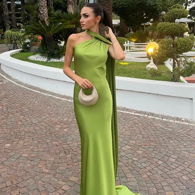 Isabelle | Robe de Soirée Longue Halterneck Bordeaux