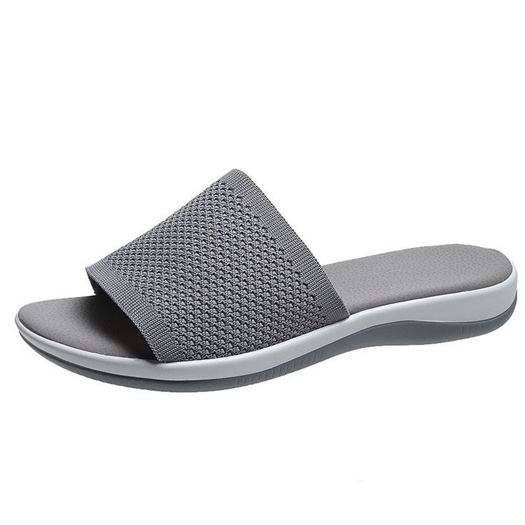 Isabelle | Sandales Mules Plates Femme Tricot Rose