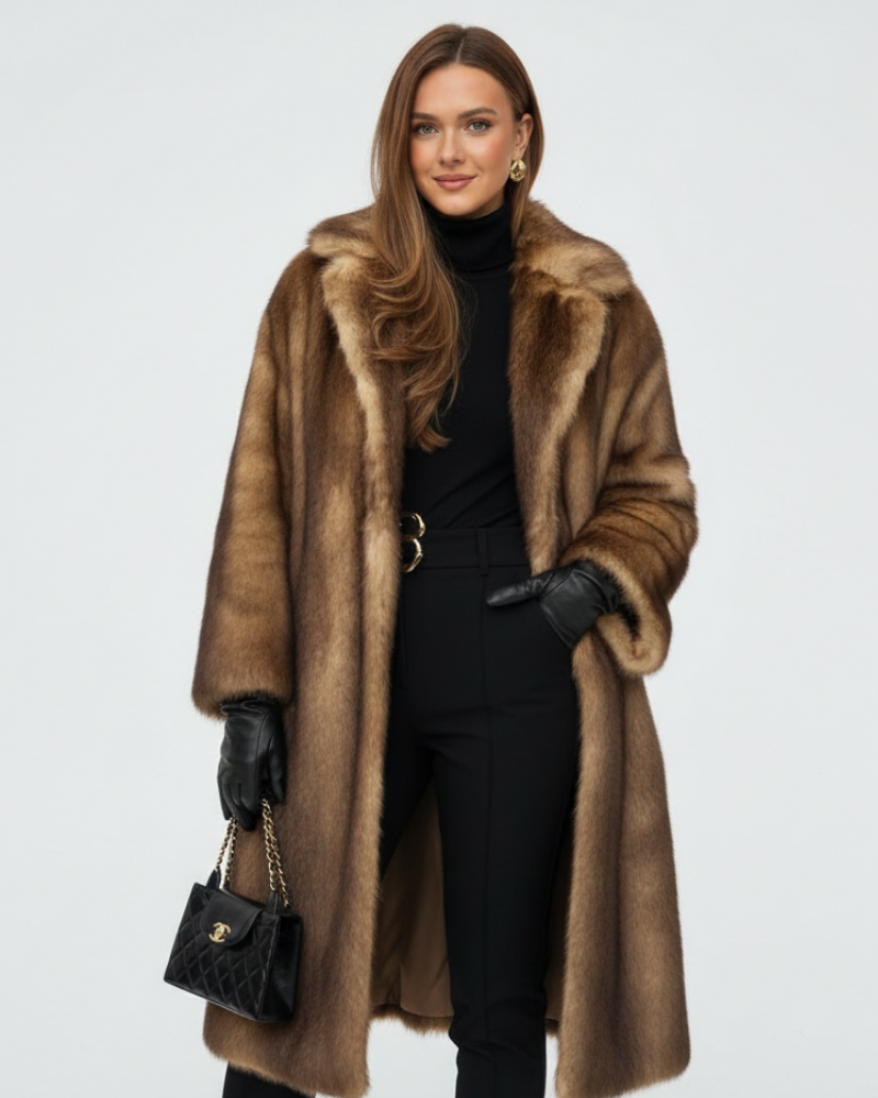 Pauline | Manteau Fourrure Femme Col Revers
