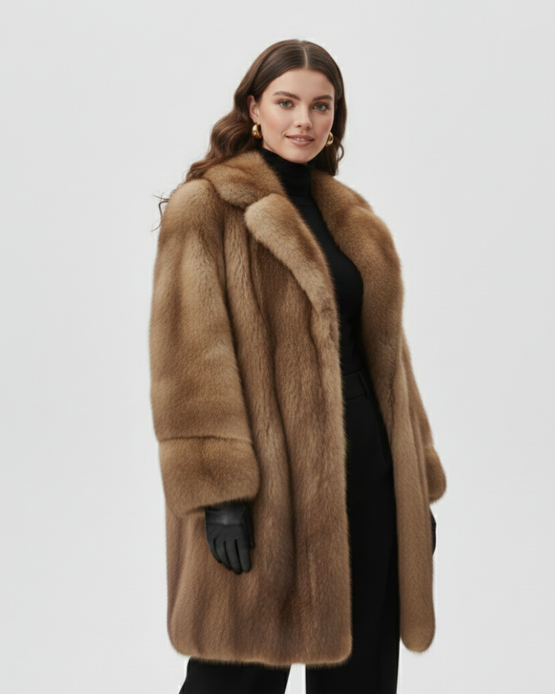 Pauline | Manteau Fourrure Femme Col Revers