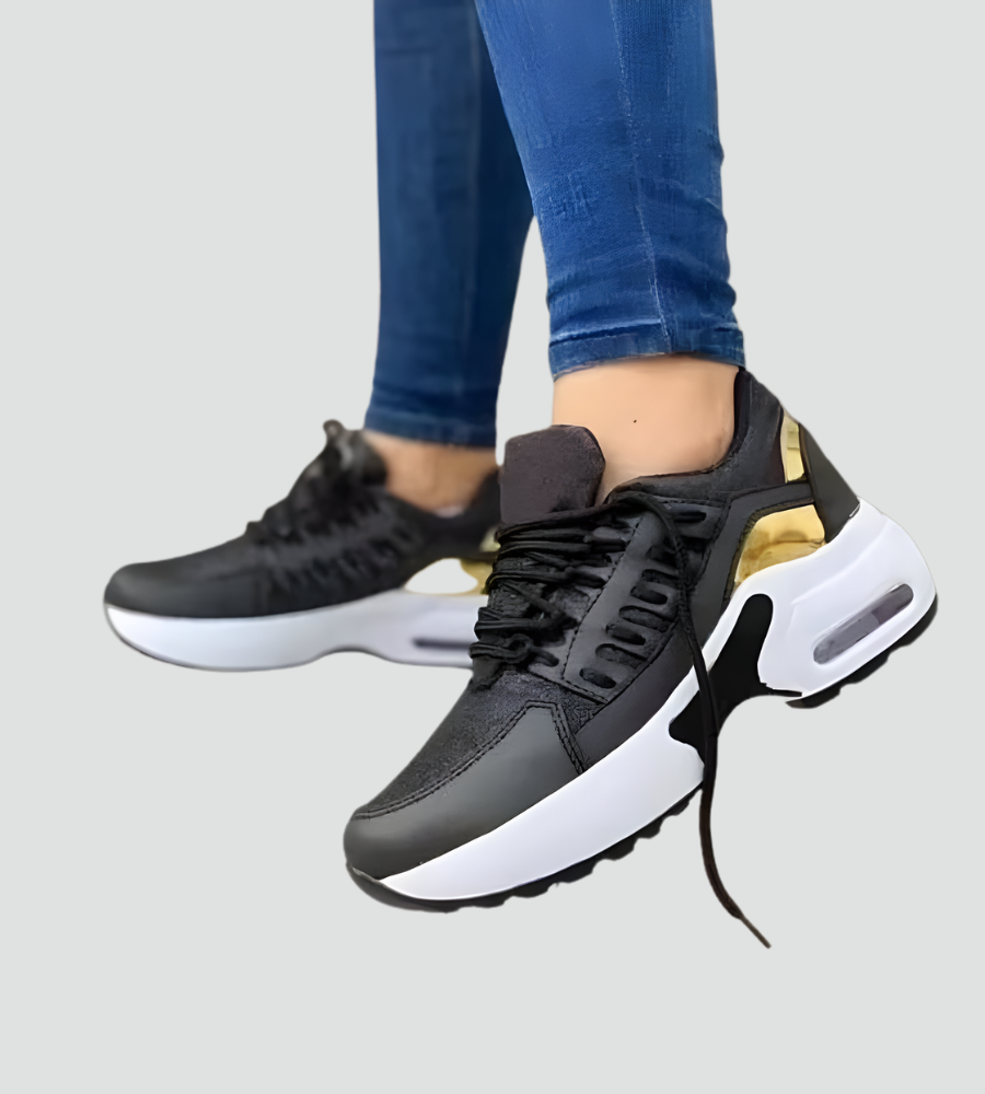 Jade | Baskets Femme Mesh Grises à Lacets Semelle Épaisse