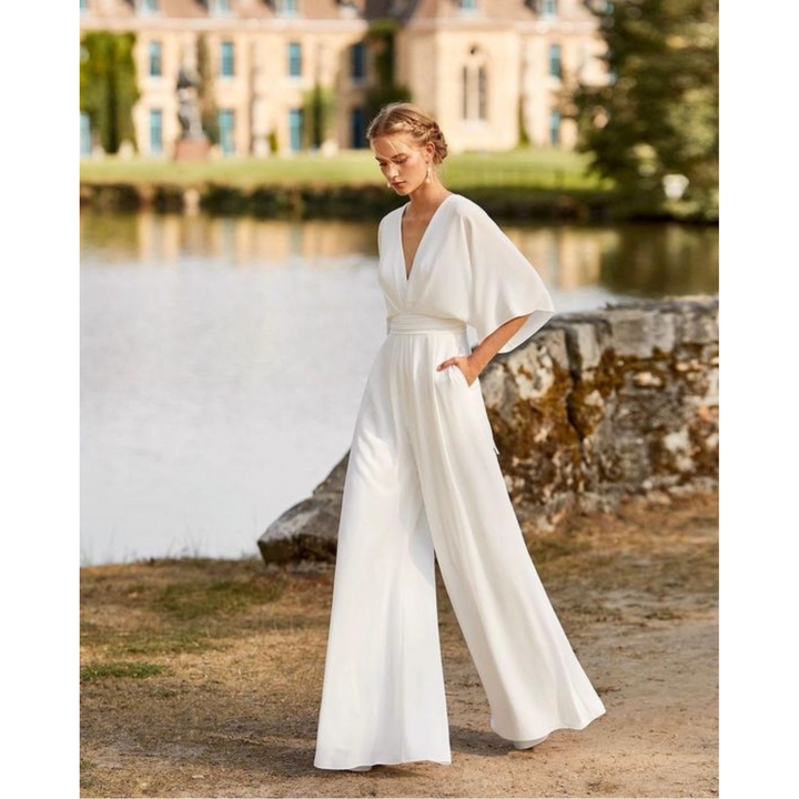 Jade | Combinaison Pantalon Large Robe de Mariée Femme