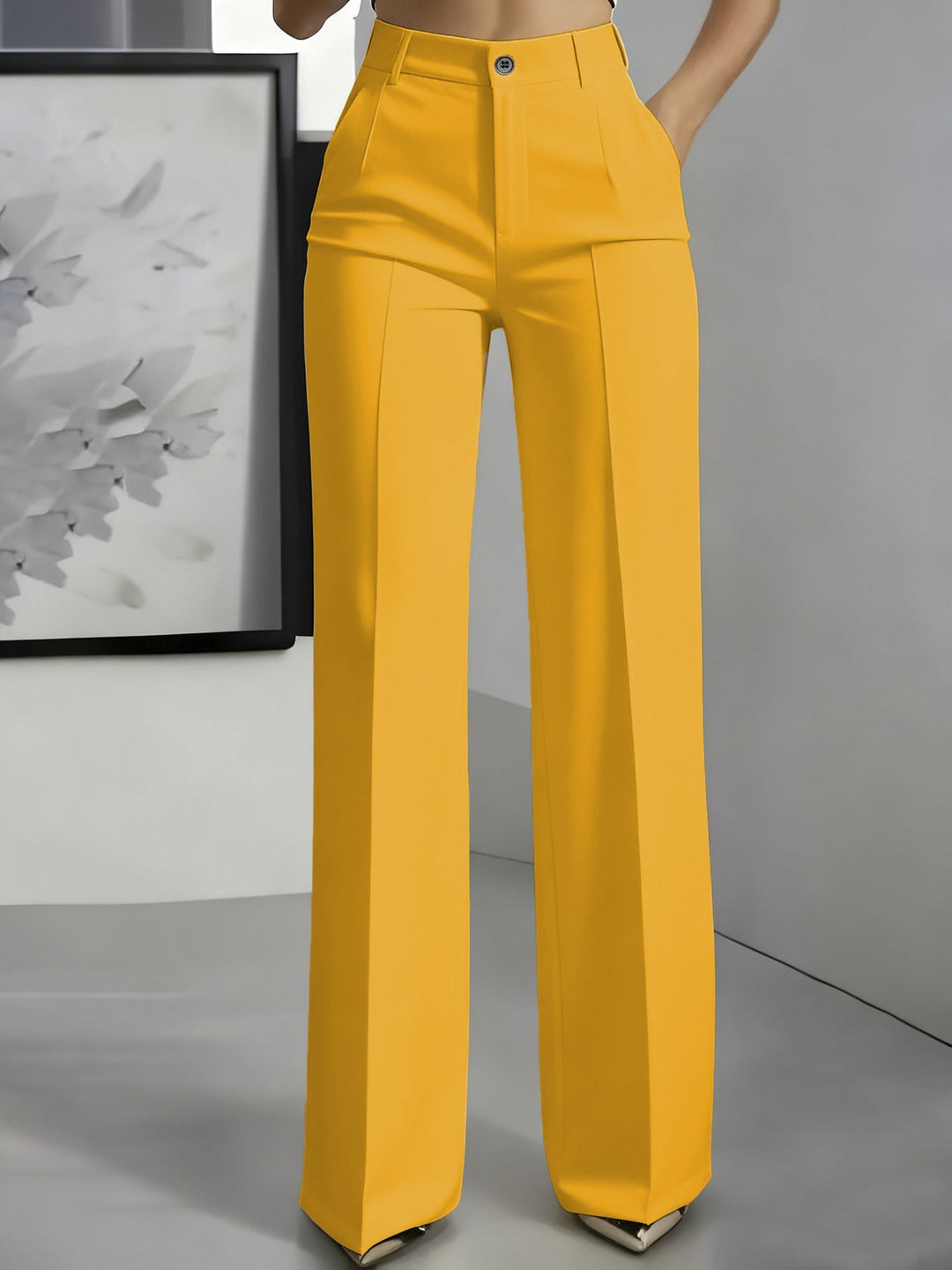 Jade | Pantalon Large Taille Haute Noir Femme