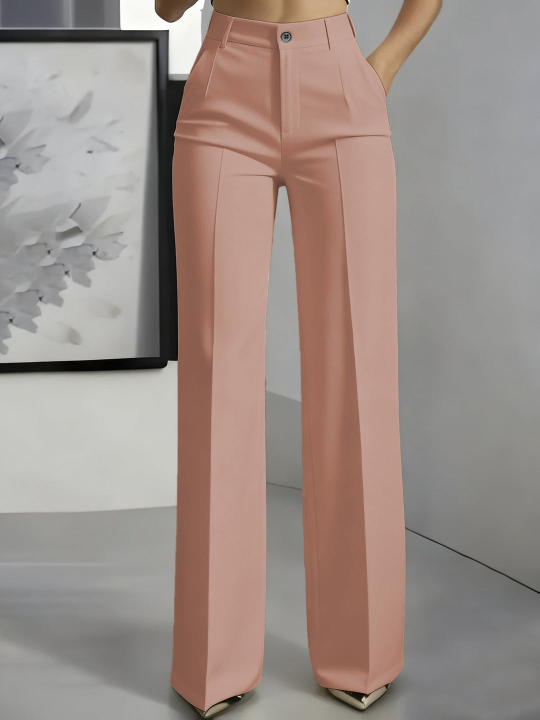 Jade | Pantalon Large Taille Haute Noir Femme
