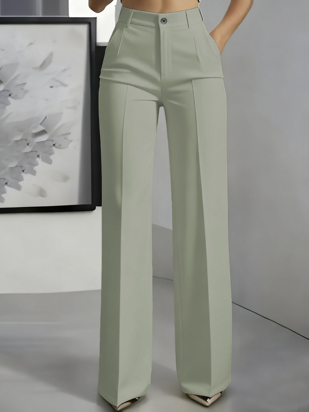 Jade | Pantalon Large Taille Haute Noir Femme