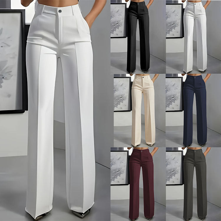 Jade | Pantalon Large Taille Haute Noir Femme