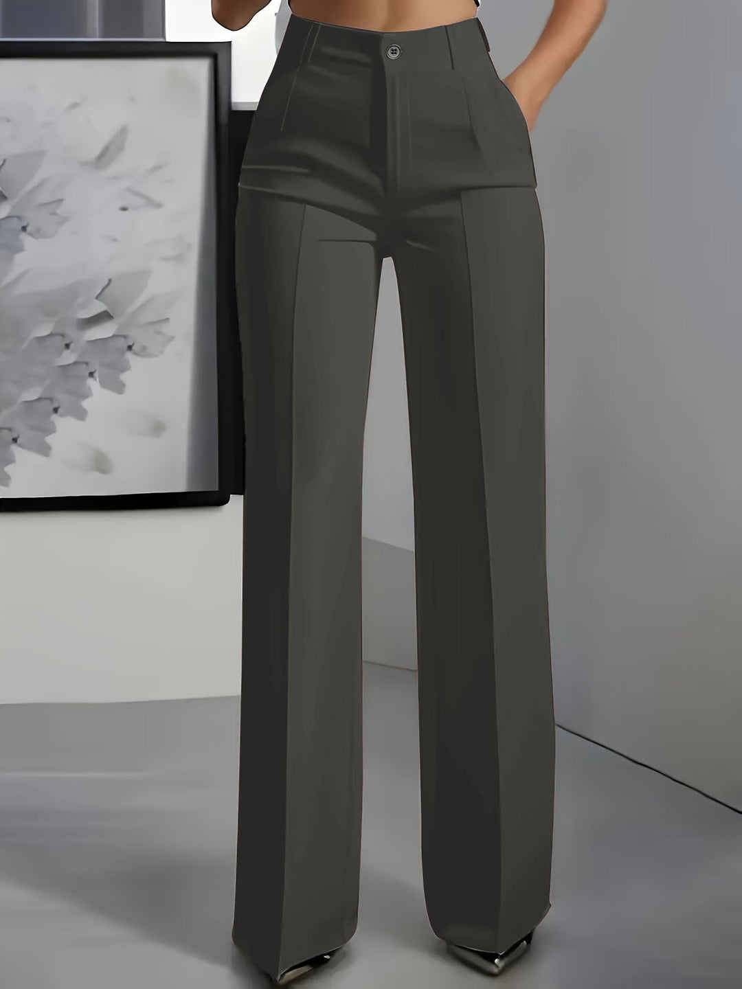 Jade | Pantalon Large Taille Haute Noir Femme