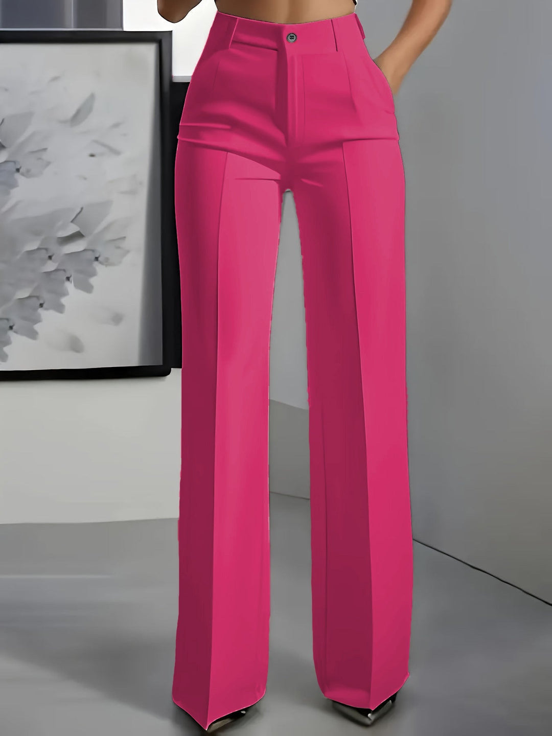 Jade | Pantalon Large Taille Haute Noir Femme