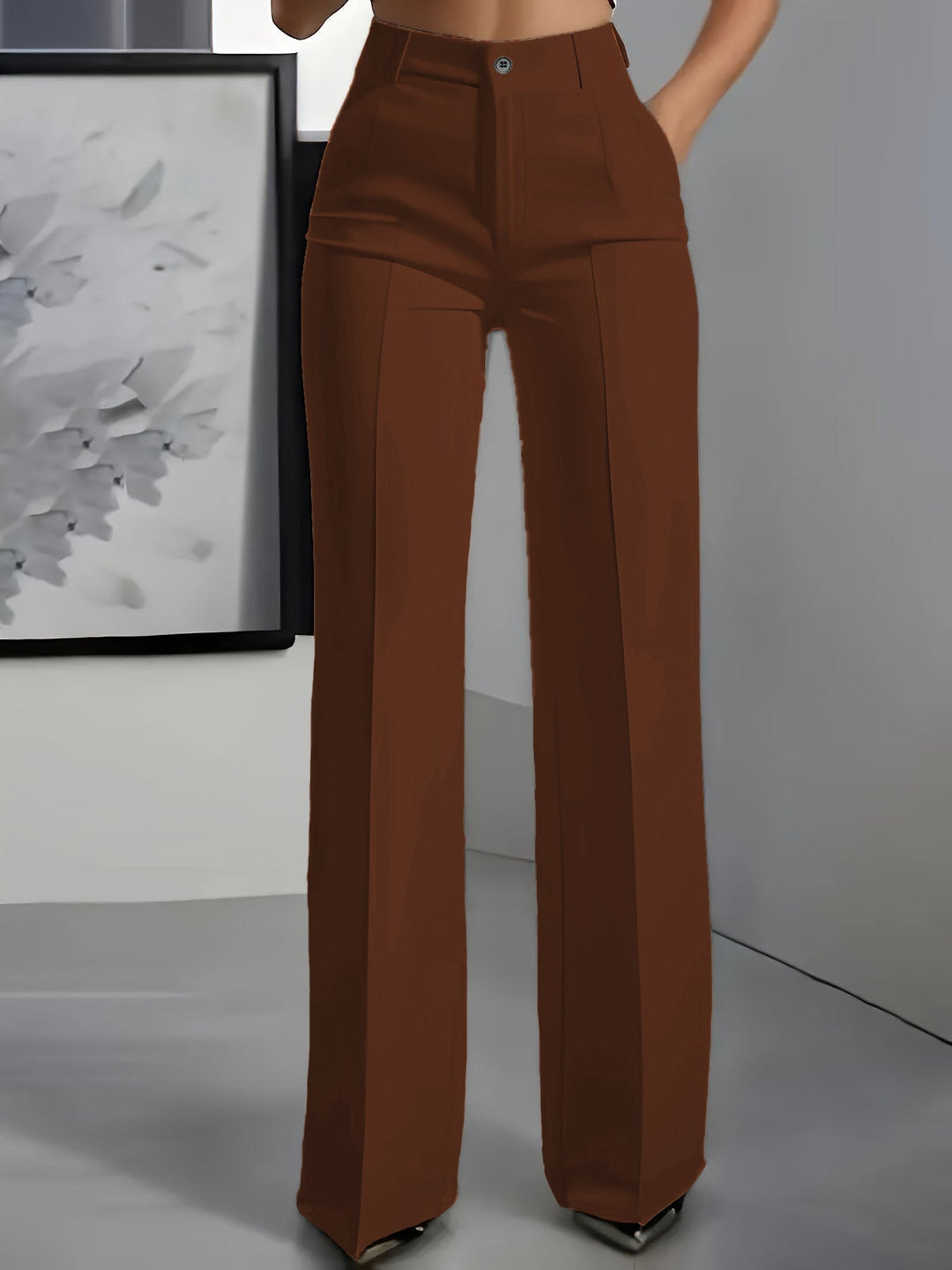 Jade | Pantalon Large Taille Haute Noir Femme