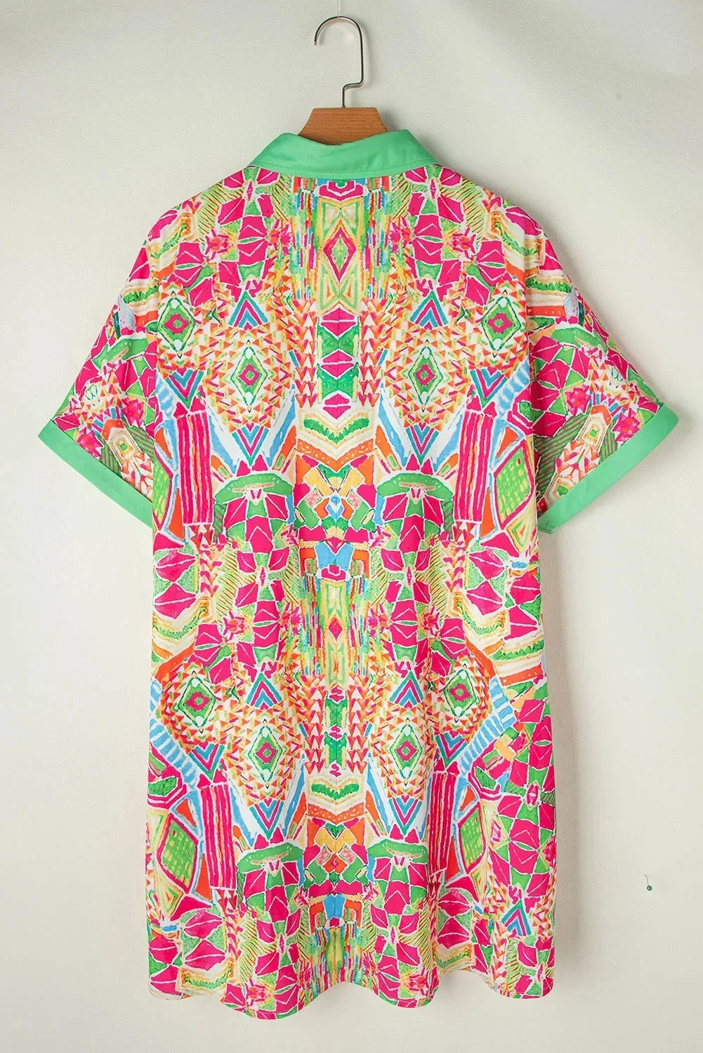 Jade | Robe Chemise Courte Boutonnée Géométrique Femme
