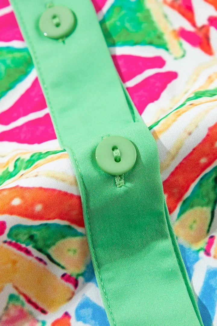 Jade | Robe Chemise Courte Boutonnée Géométrique Femme