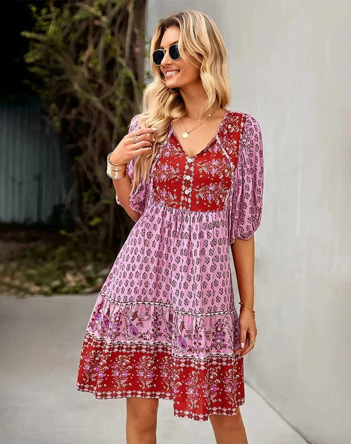 Jade | Robe Femme Bohème Fleurie Courte