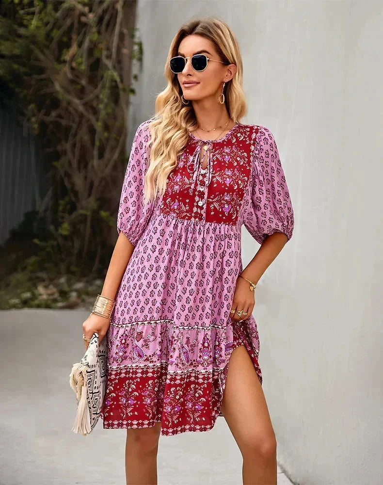 Jade | Robe Femme Bohème Fleurie Courte