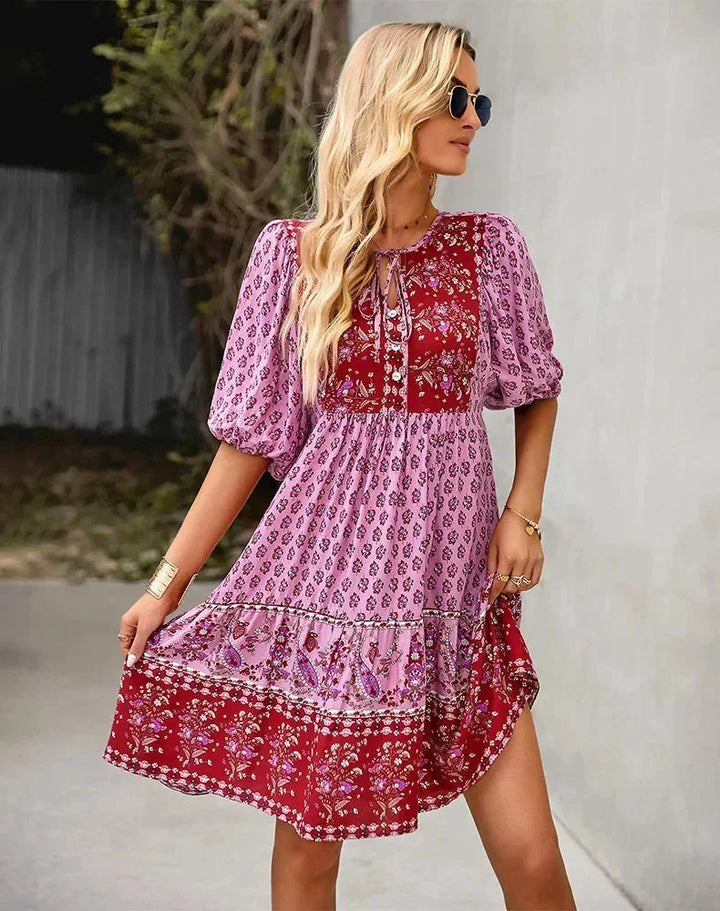 Jade | Robe Femme Bohème Fleurie Courte