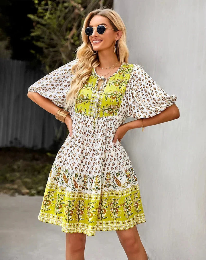 Jade | Robe Femme Bohème Fleurie Courte
