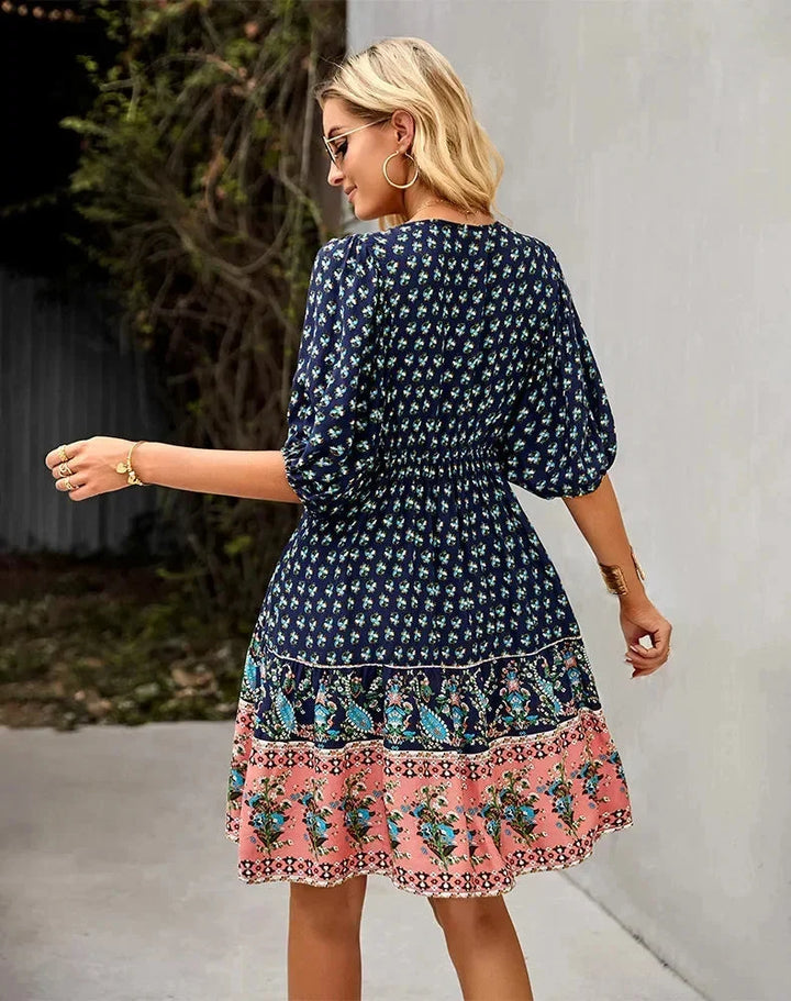 Jade | Robe Femme Bohème Fleurie Courte