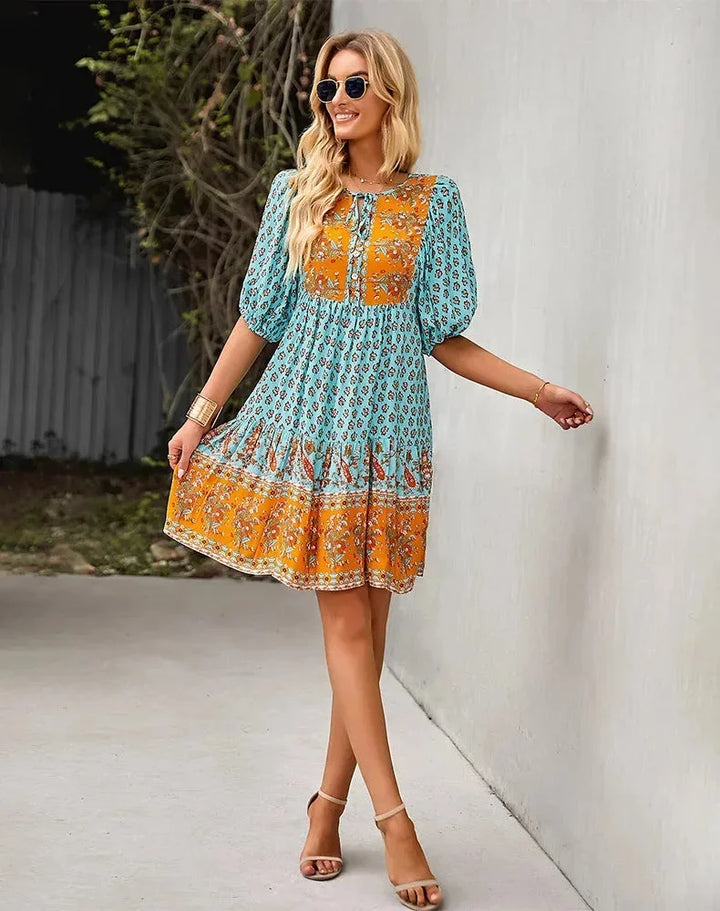 Jade | Robe Femme Bohème Fleurie Courte