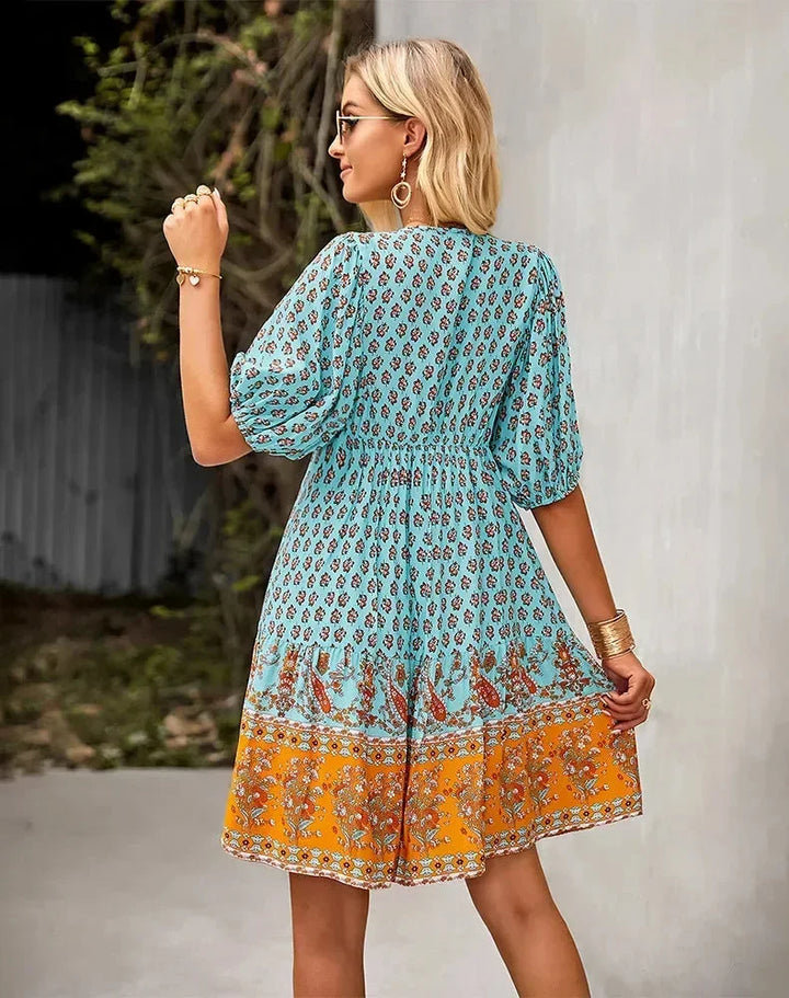 Jade | Robe Femme Bohème Fleurie Courte