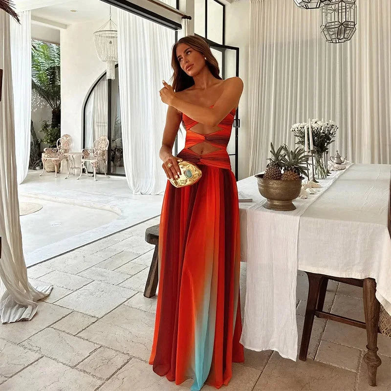Jade | Robe de soirée fendue bustier dégradé femme