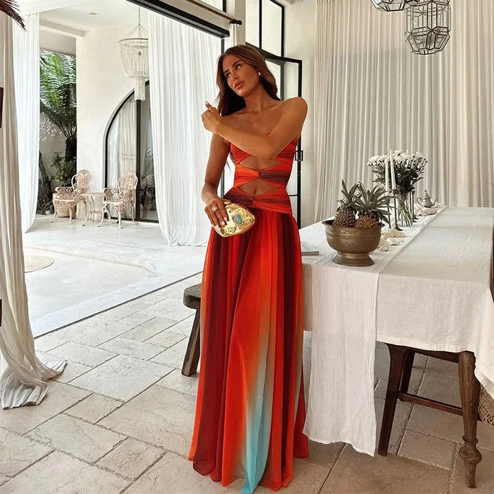 Jade | Robe de soirée fendue bustier dégradé femme