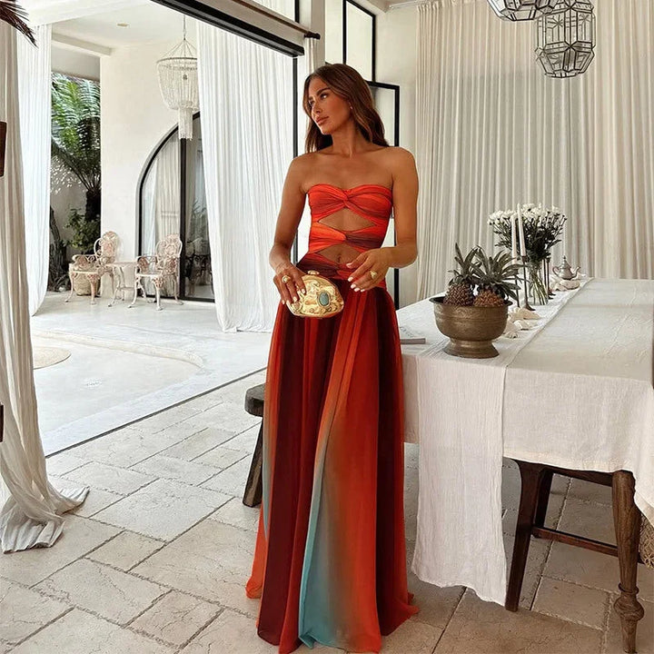 Jade | Robe de soirée fendue bustier dégradé femme