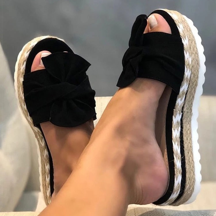 Jade | Sandales Femme Plateforme Espadrille Nœud