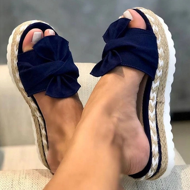Jade | Sandales Femme Plateforme Espadrille Nœud