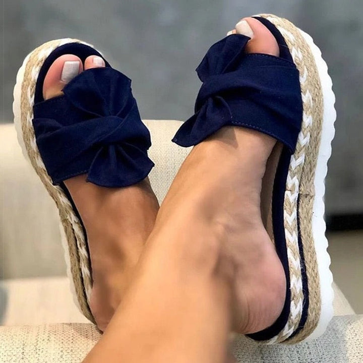 Jade | Sandales Femme Plateforme Espadrille Nœud