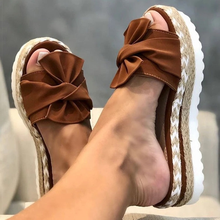 Jade | Sandales Femme Plateforme Espadrille Nœud