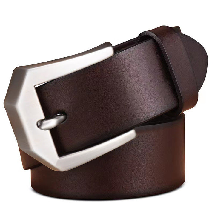 Joël | Ceinture en Cuir Noir à Boucle Rectangulaire