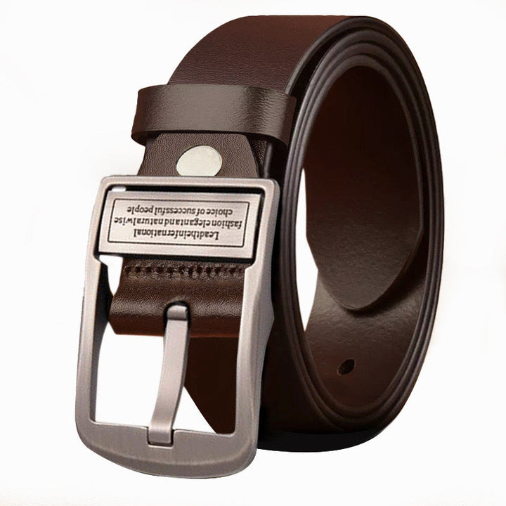 Joël | Ceinture en Cuir Noir à Boucle Rectangulaire
