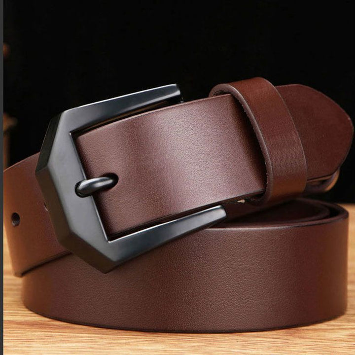Joël | Ceinture en Cuir Noir à Boucle Rectangulaire