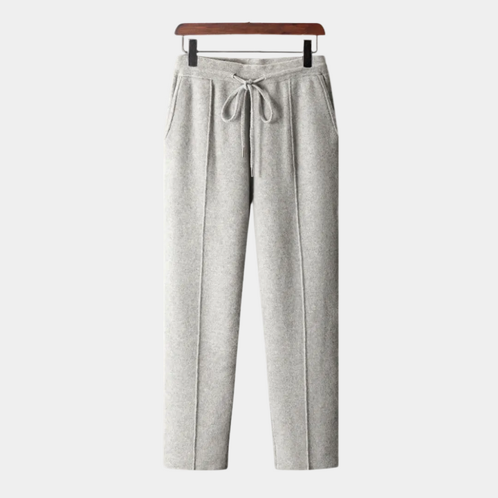 Joël | Pantalon Jogging Plissé Gris Clair Coupe Droite