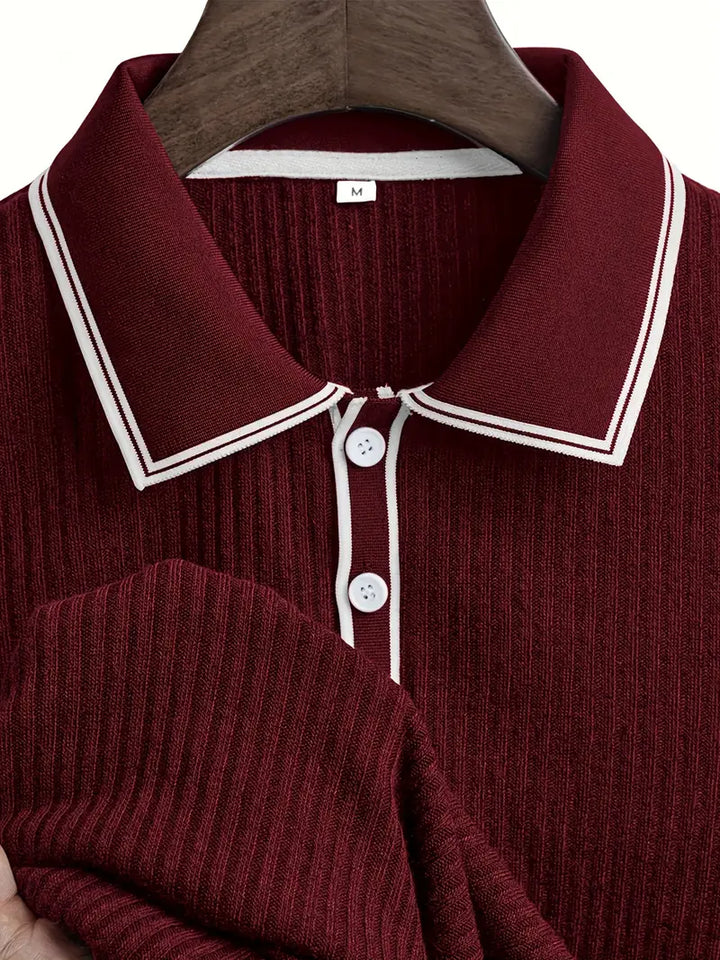 Julien | Polo Homme Manches Courtes Maille Côtelée