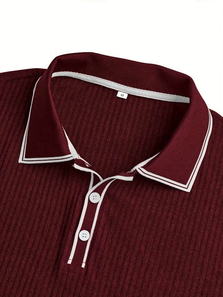Julien | Polo Homme Manches Courtes Maille Côtelée