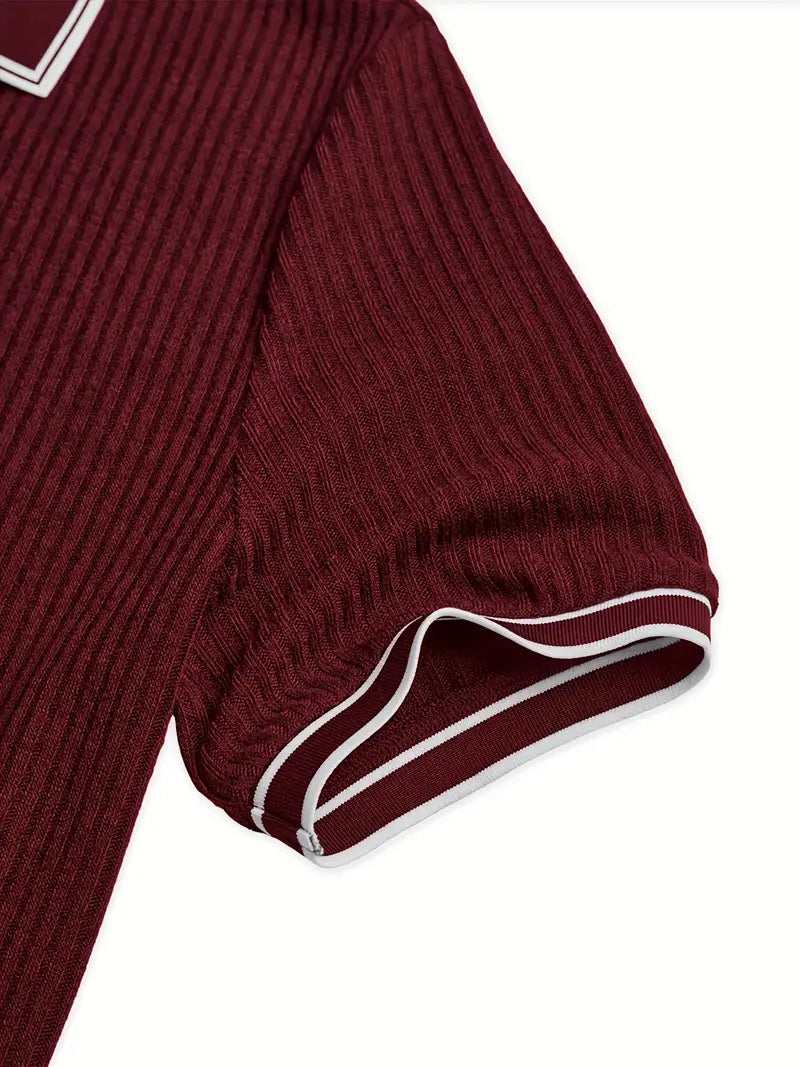 Julien | Polo Homme Manches Courtes Maille Côtelée