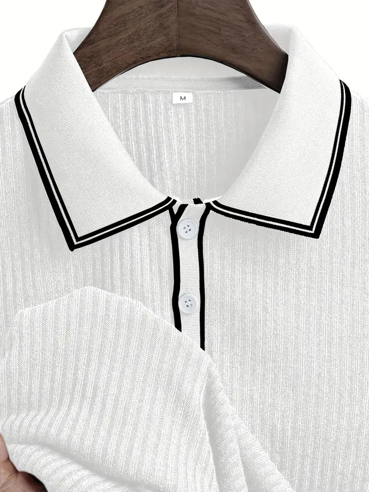 Julien | Polo Homme Manches Courtes Maille Côtelée