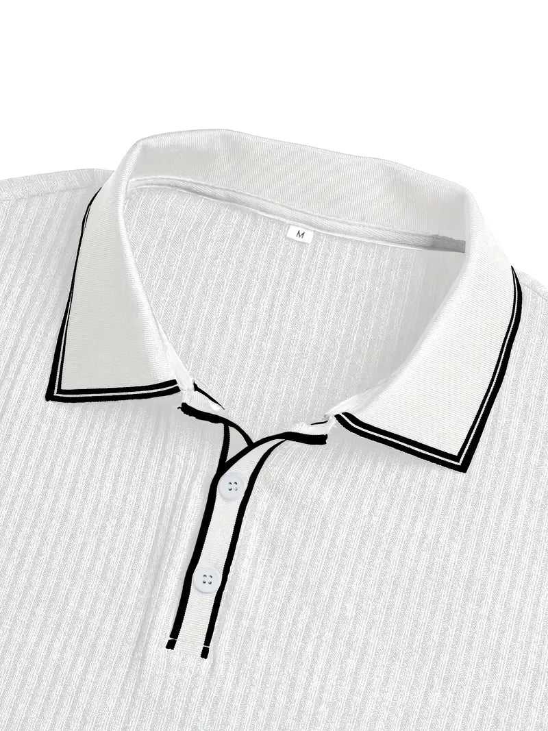 Julien | Polo Homme Manches Courtes Maille Côtelée