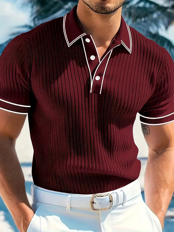 Julien | Polo Homme Manches Courtes Maille Côtelée