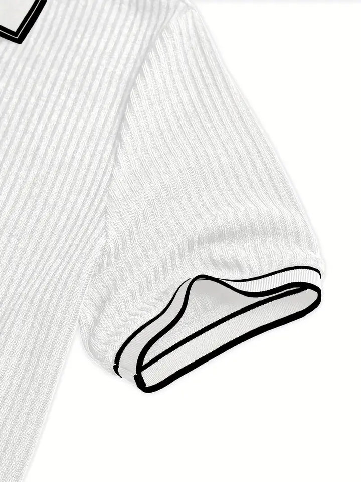 Julien | Polo Homme Manches Courtes Maille Côtelée