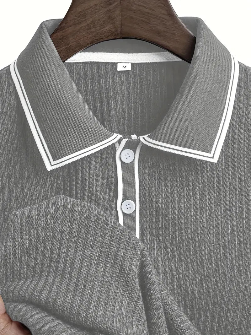 Julien | Polo Homme Manches Courtes Maille Côtelée