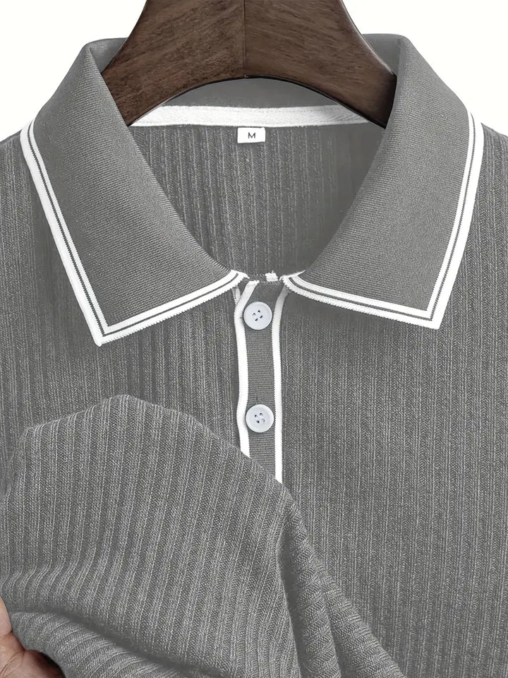 Julien | Polo Homme Manches Courtes Maille Côtelée
